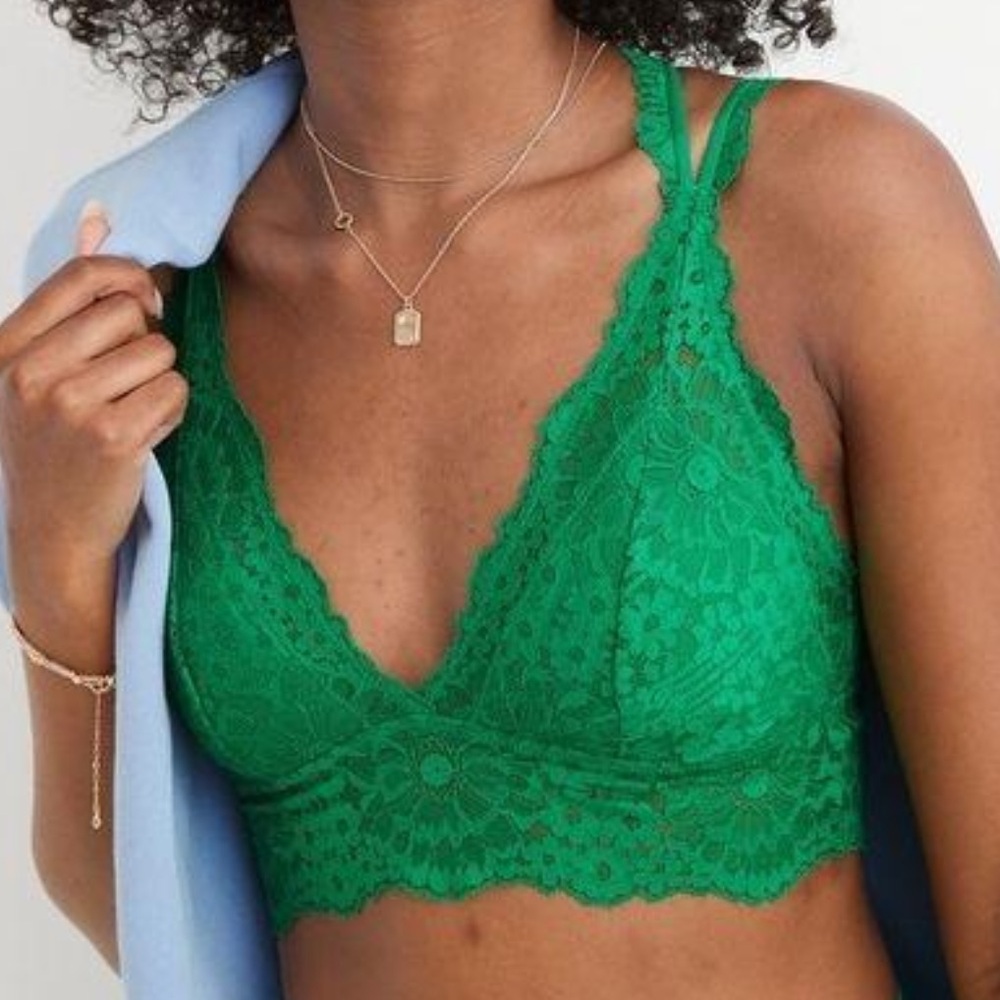 🍀Green Lace Bralette